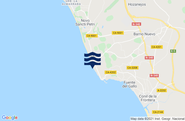 Playa de Conil, Spainの潮見表地図