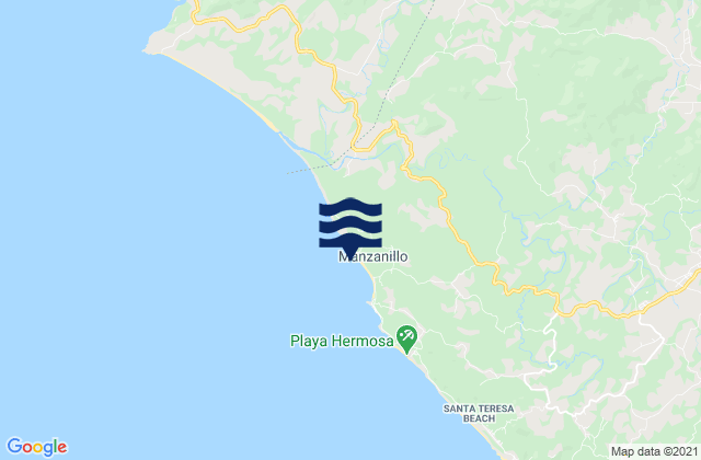 Playa de Manzanillo, Costa Ricaの潮見表地図