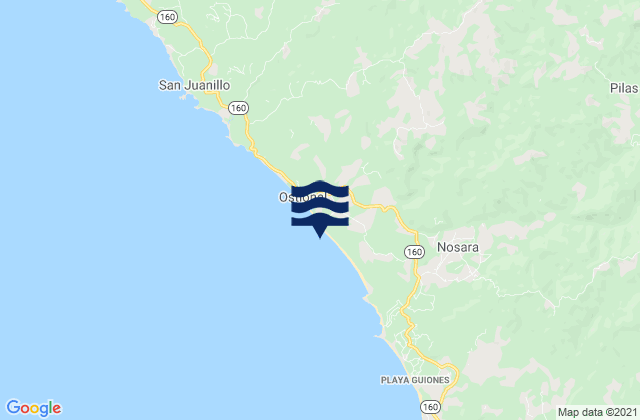 Playa de Nosara, Costa Ricaの潮見表地図