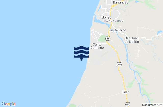 Playa de Santo Domingo, Chileの潮見表地図