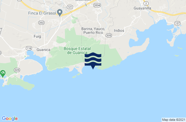 Playa de Tamarindo, Puerto Ricoの潮見表地図