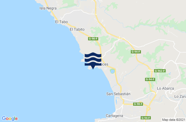 Playa de los Ahogados, Chileの潮見表地図