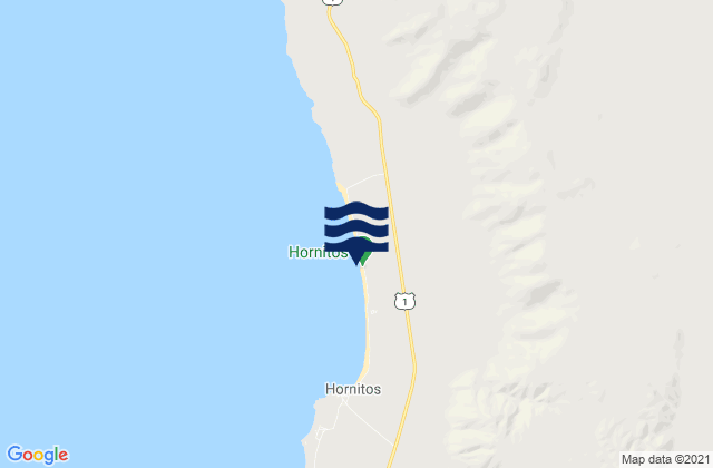 Playa de los Hornos, Chileの潮見表地図