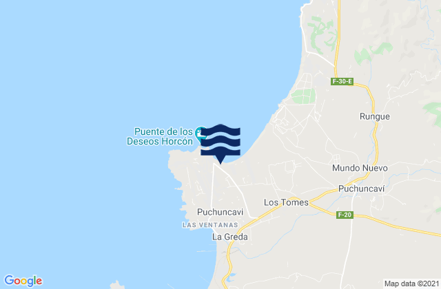 Playa del Horcón, Chileの潮見表地図