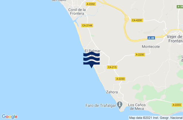 Playa el Palmar, Spainの潮見表地図