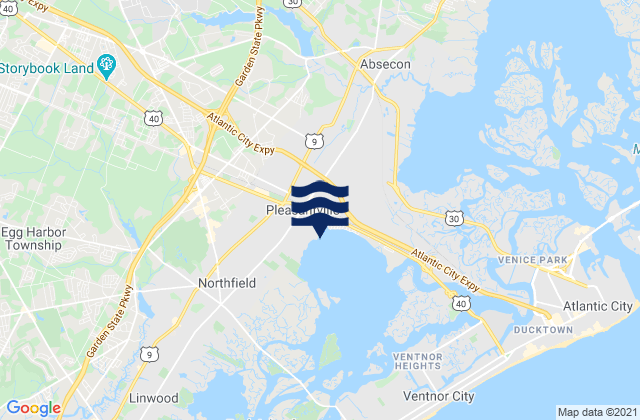 Pleasantville (Lakes Bay), United Statesの潮見表地図