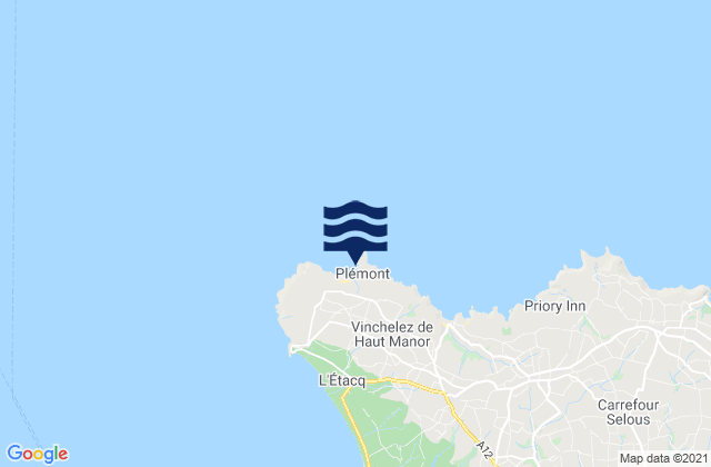 Plemont Bay - Jersey, Franceの潮見表地図