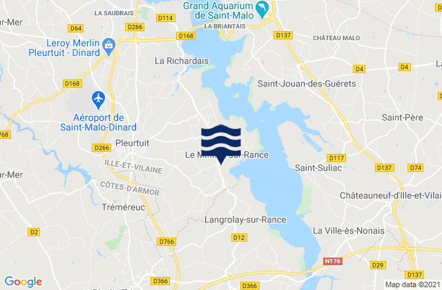 Pleslin-Trigavou, Franceの潮見表地図