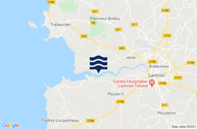 Pleumeur-Bodou, Franceの潮見表地図