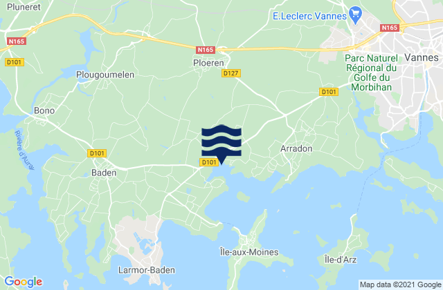 Ploeren, Franceの潮見表地図