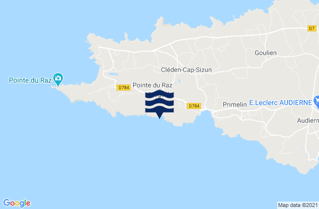 Plogoff, Franceの潮見表地図