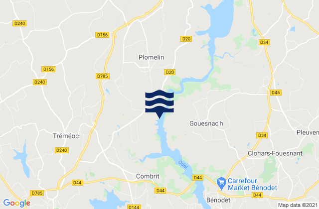 Plomelin, Franceの潮見表地図