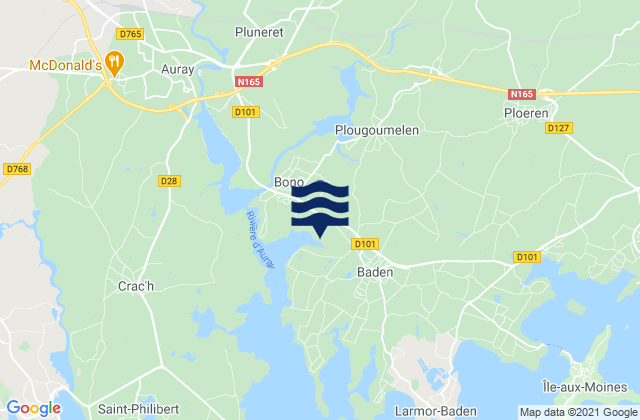 Plougoumelen, Franceの潮見表地図