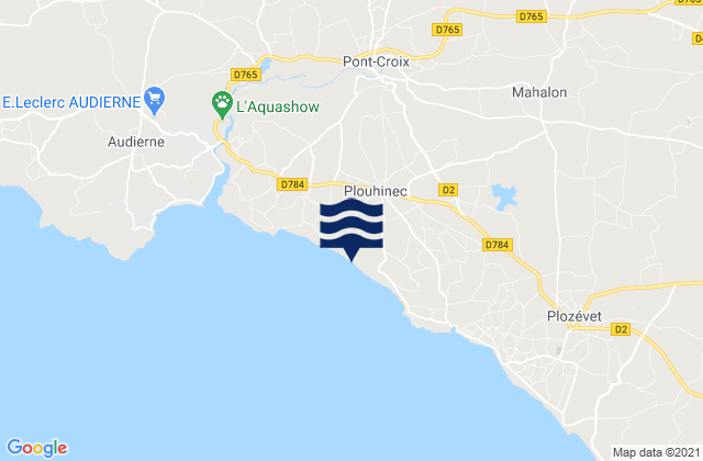 Plouhinec, Franceの潮見表地図