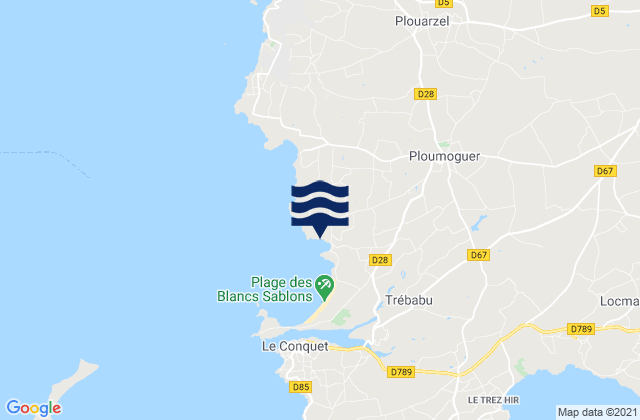 Ploumoguer, Franceの潮見表地図