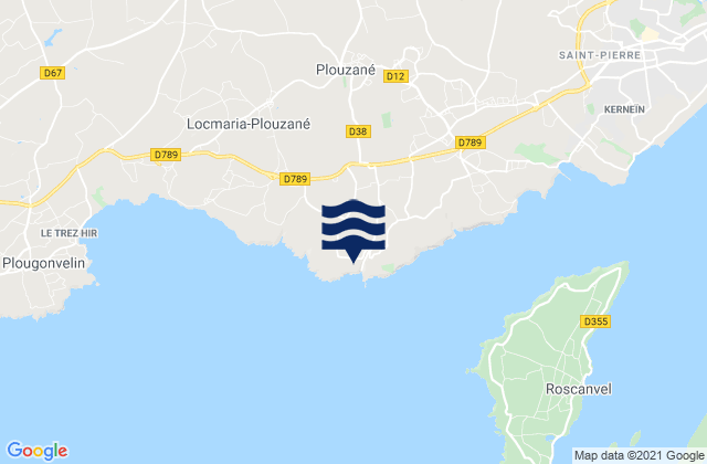 Plouzané, Franceの潮見表地図