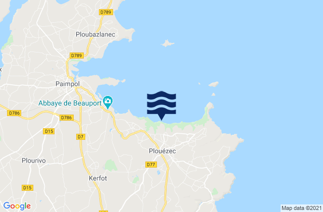 Plouézec, Franceの潮見表地図