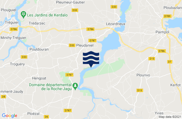 Ploëzal, Franceの潮見表地図