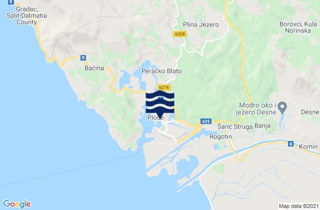 Ploče, Croatiaの潮見表地図