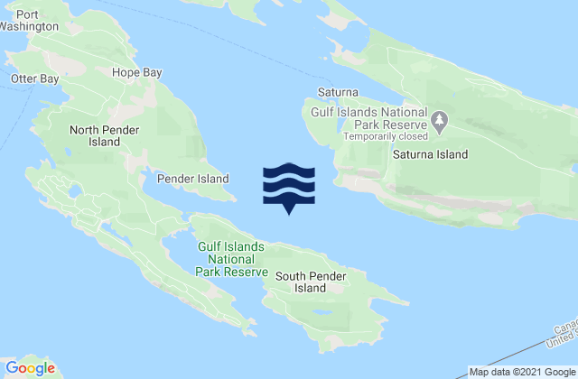 Plumper Sound, Canadaの潮見表地図