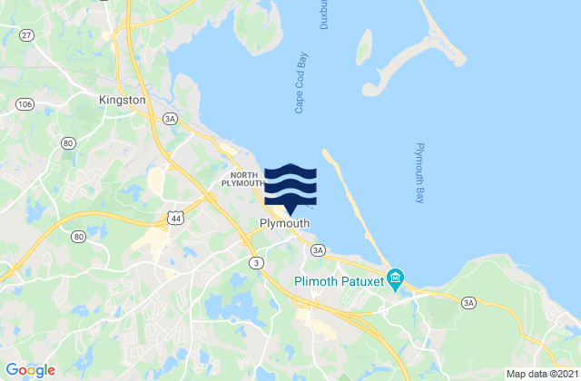 Plymouth, United Statesの潮見表地図