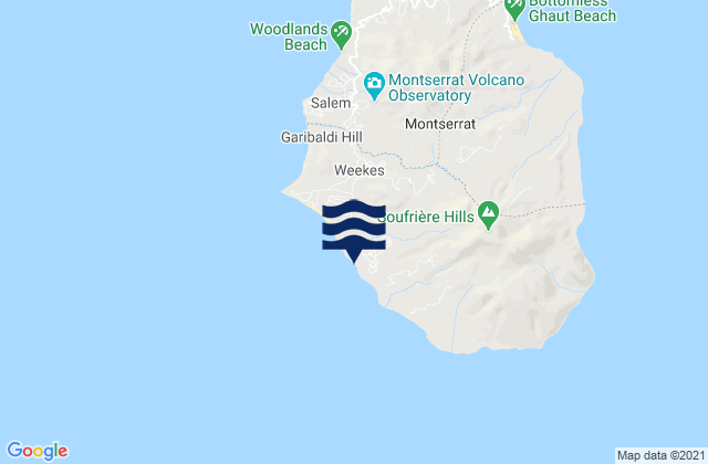 Plymouth, Montserratの潮見表地図