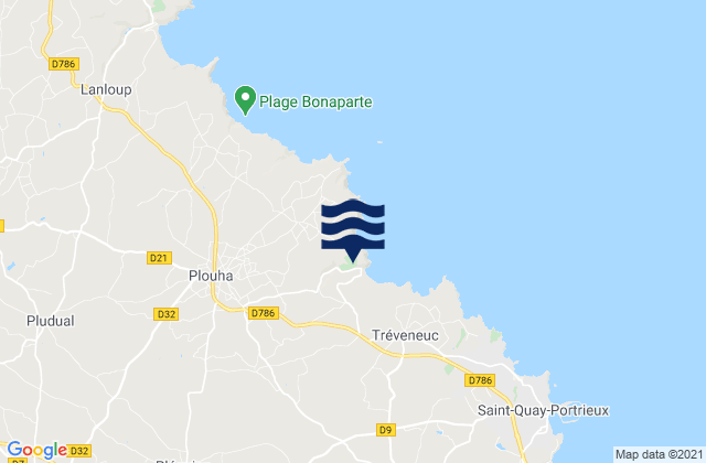 Pléguien, Franceの潮見表地図