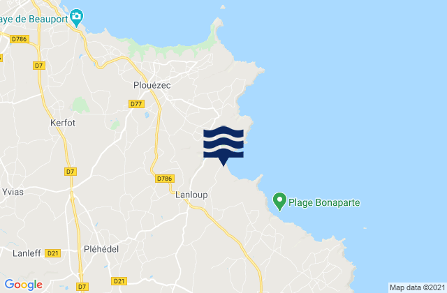 Pléhédel, Franceの潮見表地図