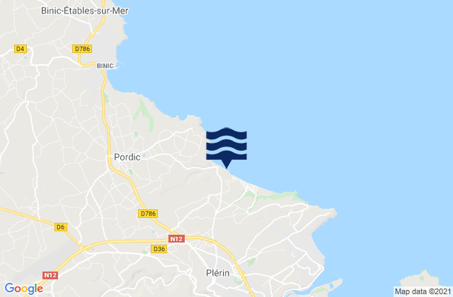 Plérin, Franceの潮見表地図
