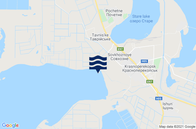 Pochetnoye, Ukraineの潮見表地図