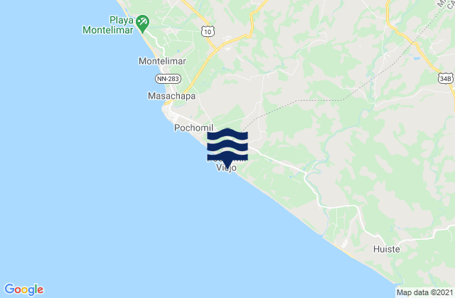 Pochomil, Nicaraguaの潮見表地図