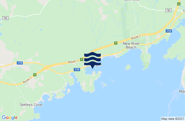 Pocologan Harbour, Canadaの潮見表地図