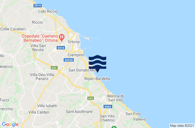 Poggiofiorito, Italyの潮見表地図
