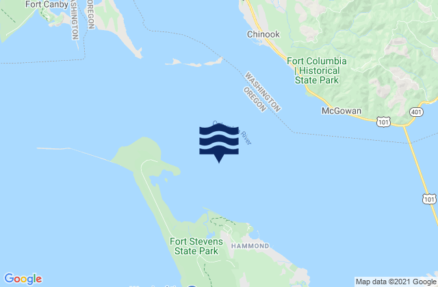 Point Adams NNE OF, United Statesの潮見表地図