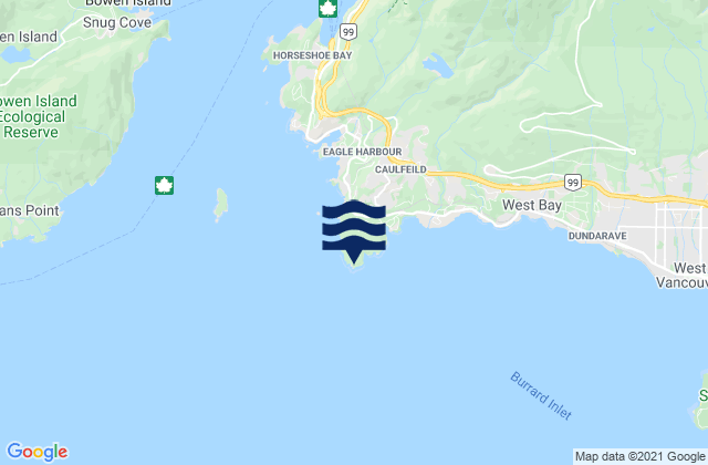 Point Atkinson Lighthouse, Canadaの潮見表地図
