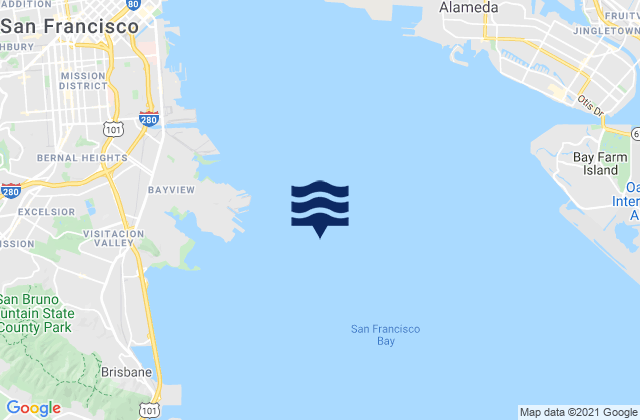 Point Avisadero .3 mi E, United Statesの潮見表地図