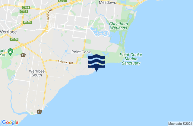 Point Cook, Australiaの潮見表地図