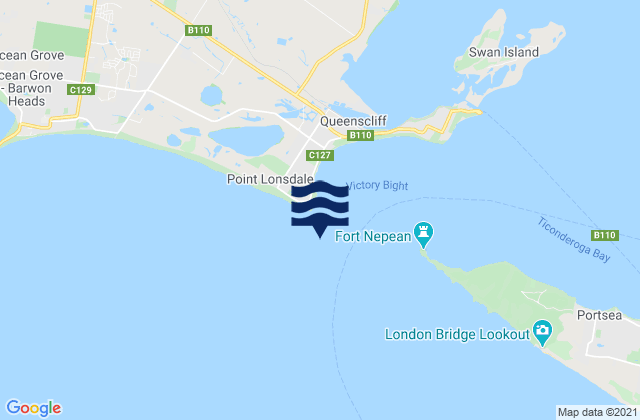 Point Lonsdale, Australiaの潮見表地図