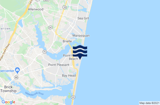 Point Pleasant Beach, United Statesの潮見表地図