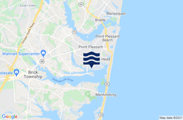 Point Pleasant, United Statesの潮見表地図