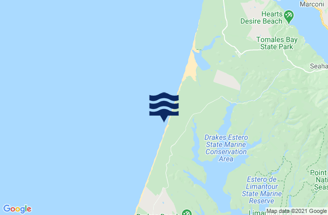 Point Reyes Beach, United Statesの潮見表地図