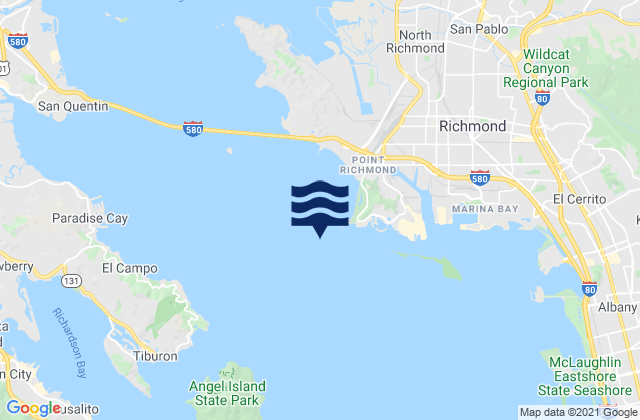 Point Richmond 0.5 mile west of, United Statesの潮見表地図
