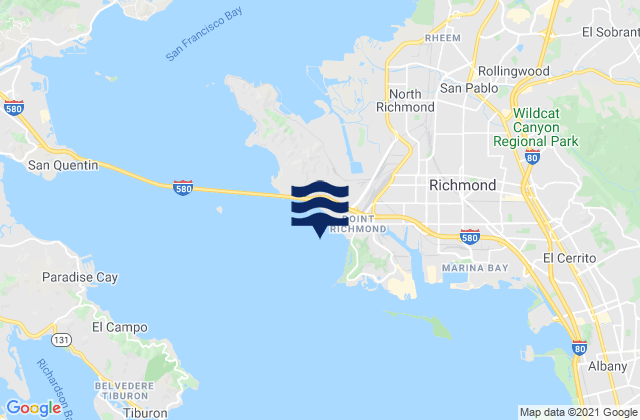 Point Richmond 0.8 nmi. NNW of, United Statesの潮見表地図