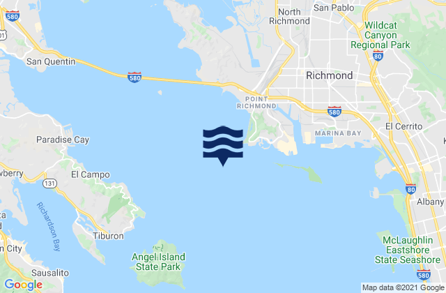 Point Richmond .5 mi W, United Statesの潮見表地図
