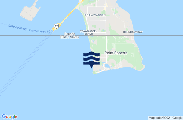 Point Roberts Puget Sound, Canadaの潮見表地図