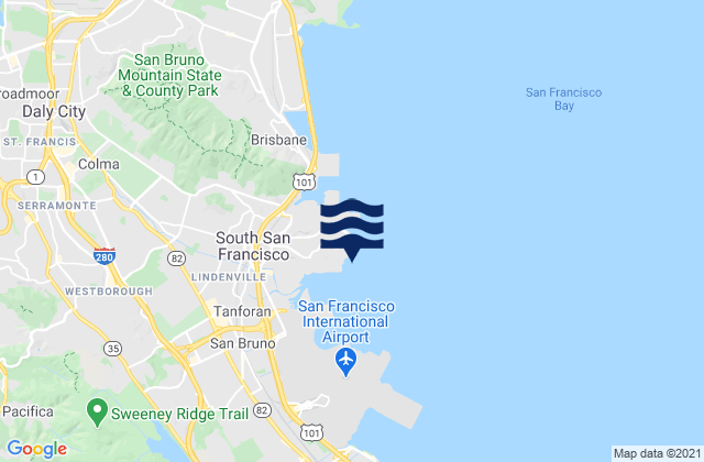 Point San Bruno, United Statesの潮見表地図