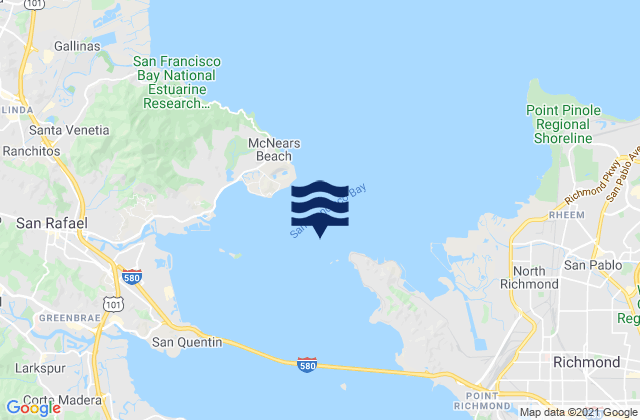 Point San Pablo midchannel, United Statesの潮見表地図
