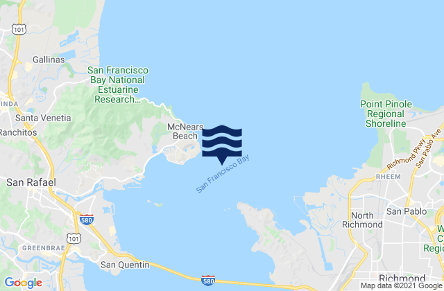 Point San Pedro 0.55 nmi. SE of, United Statesの潮見表地図