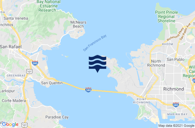 Point San Quentin 1.9 mi E, United Statesの潮見表地図
