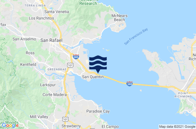 Point San Quentin, United Statesの潮見表地図